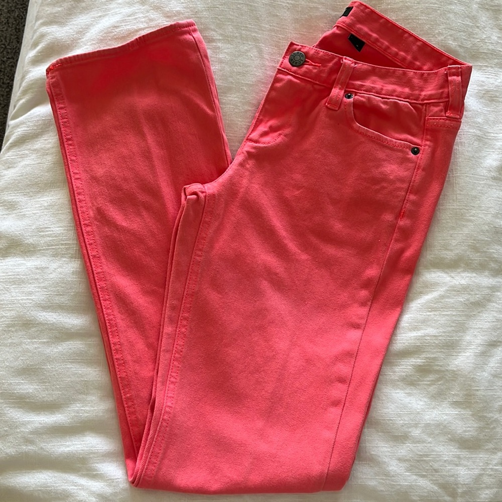 Bright colored JCrew matchstick jeans